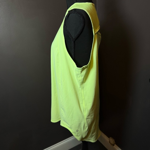 Lululemon Neon Green Open Back Tank | Mesh Panel Sleeveless Top - Picture 5 of 7